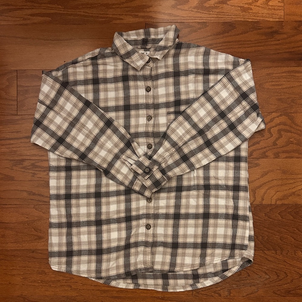 GARAGE Clothing Tan Button Up Flannel